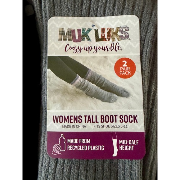 NWT Muk Luks Women's Tall Boot Socks – Bundle of 6 (3 Packs) - Picture 3 of 4